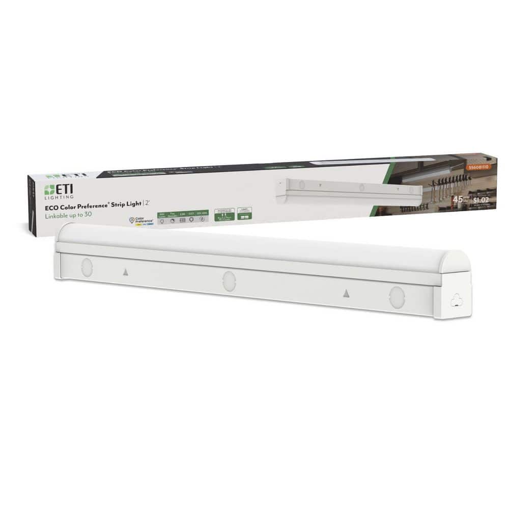 1-Pack 2 ft. 8.5-Watt Linkable Integrated LED White Strip Light Fixture Adjustable CCT 1000 Lumens Plug-in Hardwire price history on PriceWatchPro