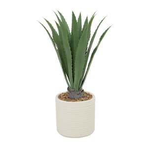 41 in. H Agave Artificial Plant with Realistic Leaves and Beige Ceramic Pot