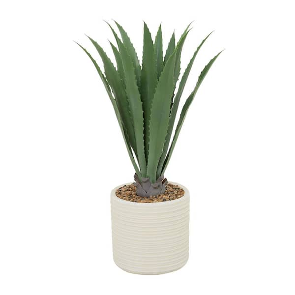 DuraPro 41 in. H Agave Artificial Plant with Realistic Leaves and Beige Ceramic Pot