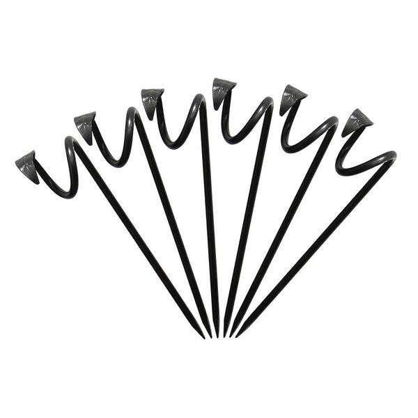 14 in. H Graphite Wrought Iron Hose Guard w/Leaf End Design (Set of 6), Hose Guide, Outdoor Accessory