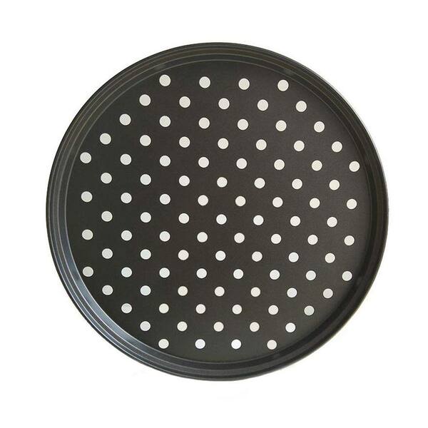 Perforated Carbon Steel Nonstick Pizza Pan Oven Safe Easy Clean Food Tray for Home Kitchen Restaurant 1-Piece