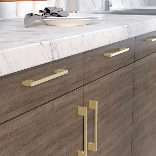 Armadale Collection 5-1/16 in. (128 mm) Modern Satin Brass Rectangular Cabinet Bar Pull