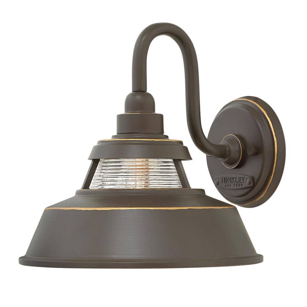 Oil Rubbed Bronze Outdoor Wall Lantern with Ribbed Glass