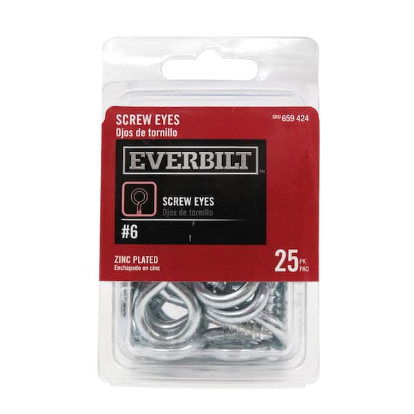 Everbilt #6 Zinc-Plated Screw Hooks (25-Pack) 14092 - The Home Depot