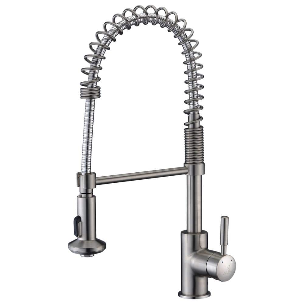 ANZZI Eclipse SingleHandle PullDown Sprayer Kitchen Faucet in Brushed