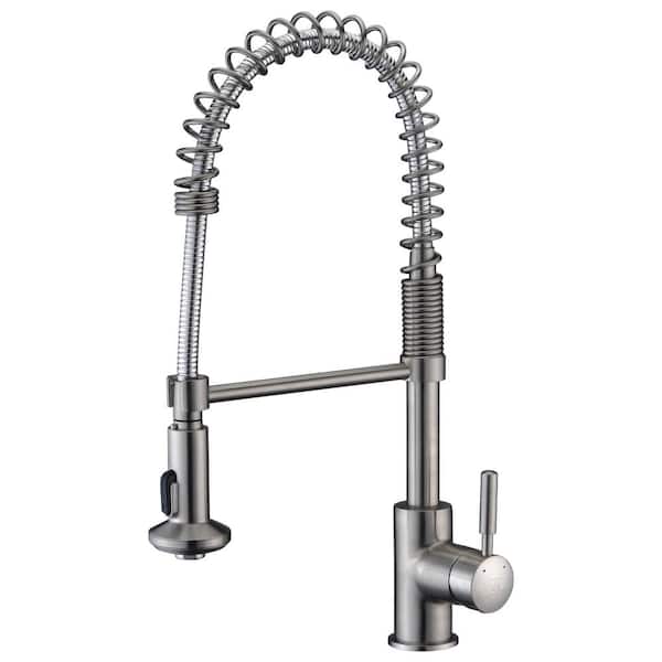 ANZZI Eclipse Single-Handle Pull-Down Sprayer Kitchen Faucet in Brushed Nickel