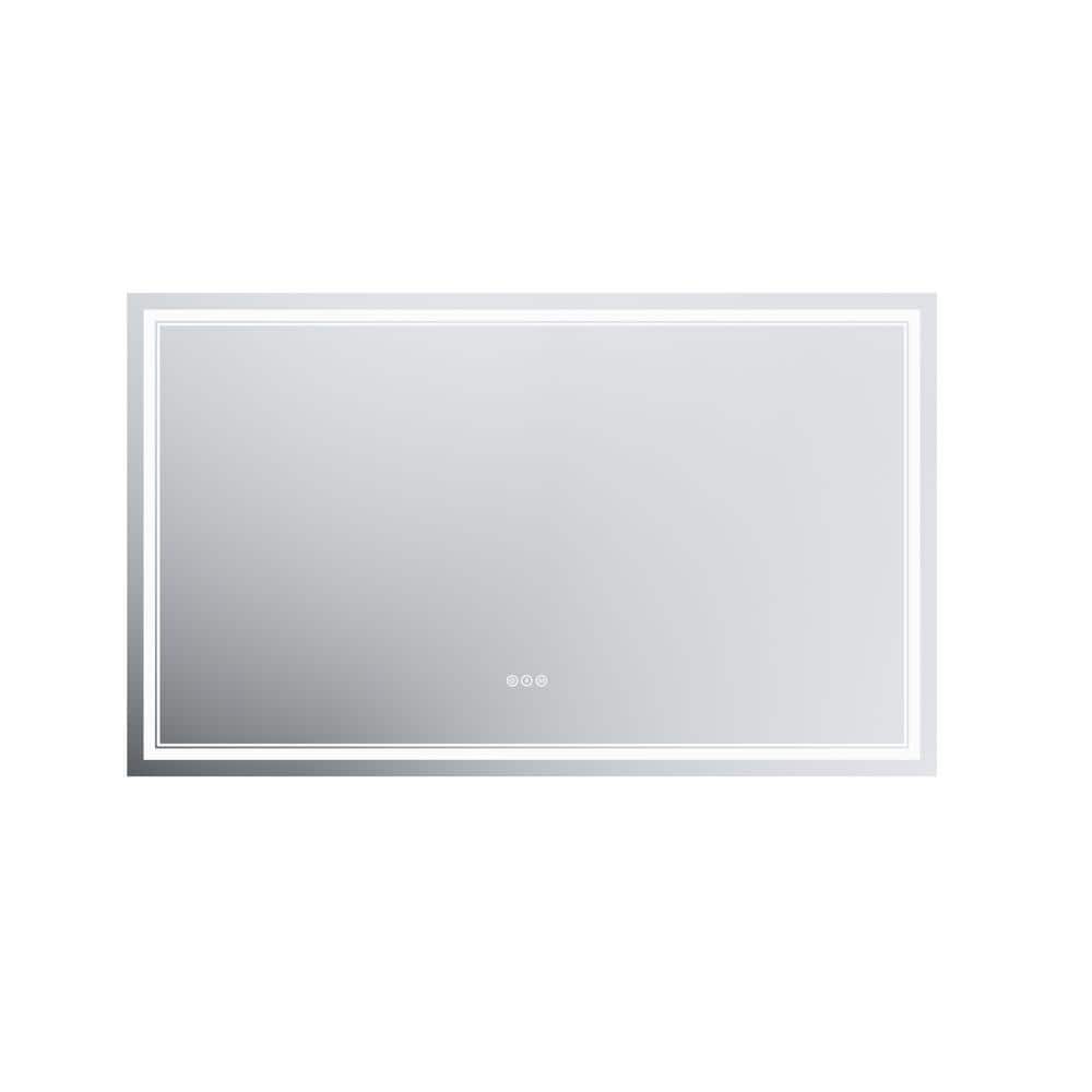 60 in. W x 36 in. H Rectangular Frameless Anti-Fog LED Light Vertical Wall Mounted Bathroom Vanity Mirror in Silver price history on PriceWatchPro