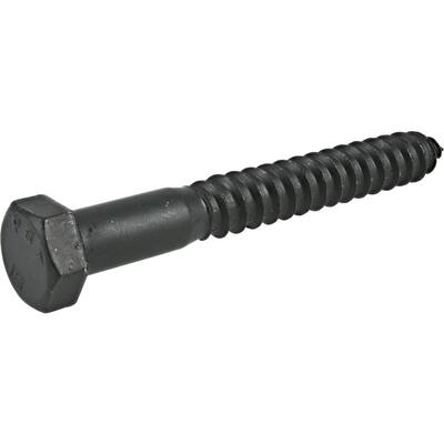 Deck Bolts 1/4 in. x 3 in. Black Exterior Hex Lag Screws