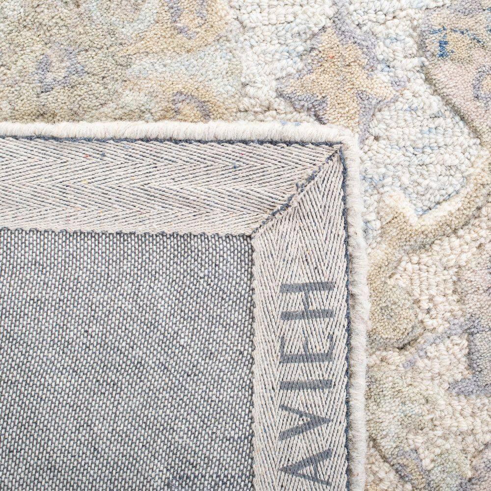 Grey and Blue 9' x 12' Hand-Tufted Wool Area Rug