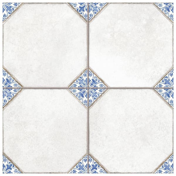 Englishtown Blue 13 in. x 13 in. Porcelain Floor and Wall Take Home Tile Sample