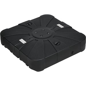 35 lbs. 33 in. Fillable HDPE Patio Umbrella Base in Black with Wheels, up to 220 lbs. Water or 410 lbs. Sand