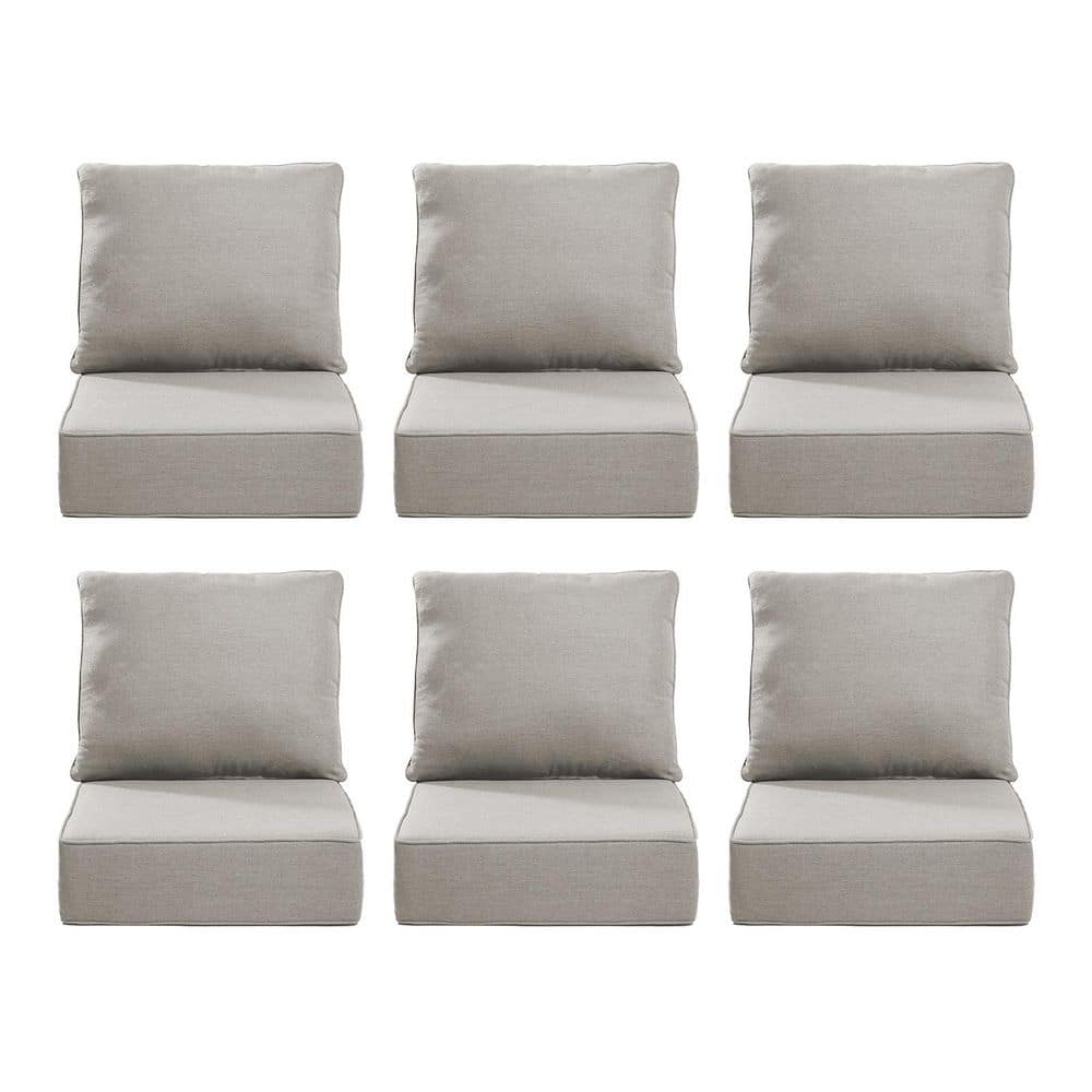 24 in. x 24 in. x 6 in. 12-Piece Olefin Deep Thick Seating Outdoor Lounge Chair Sofa Replacement Cushion Set in Beige price history on PriceWatchPro