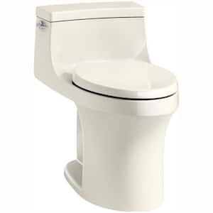 San Souci 1-Piece 1.28 GPF Single Flush Elongated Toilet in Biscuit