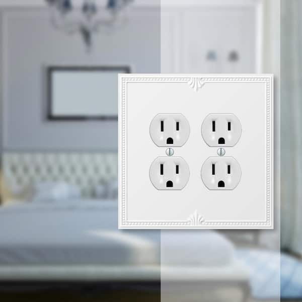 Richmond 2 Gang Duplex Composite Wall Plate - White
