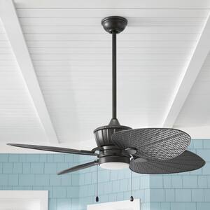 Pompeo 52 in. Integrated LED Indoor/Outdoor Natural Iron Ceiling Fan with Light Kit