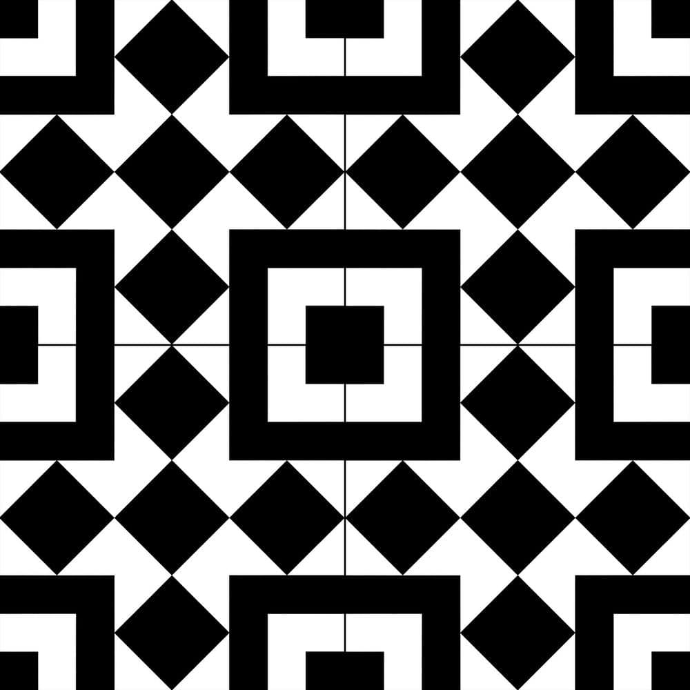 Luv Letter Black/White 8 in. x 8 in. Smooth Matte Porcelain Floor and Wall 