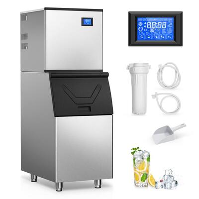 Commercial Ice Maker 130 lb./24 H Freestanding Ice Maker Machine with 35 lb. Storage and Essential Accessories, Black