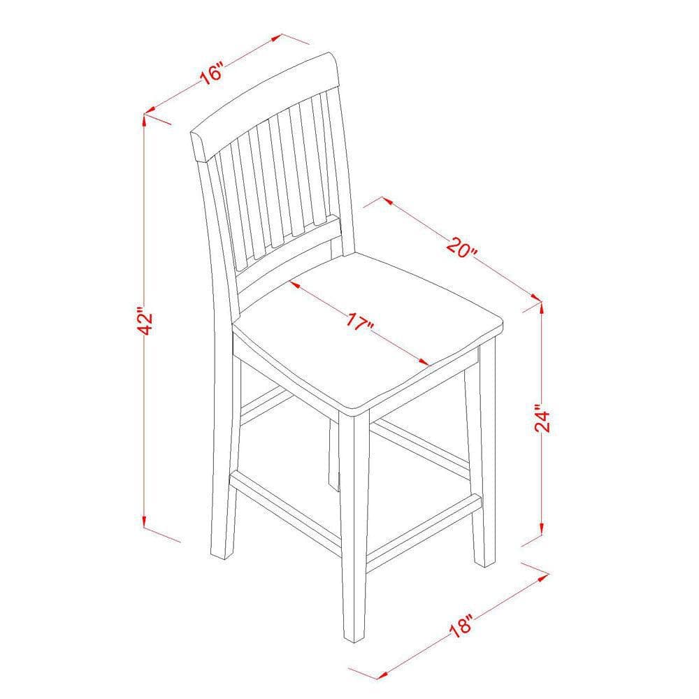Buttermilk and Cherry 5-Piece Counter Height Pub Set with Cross Back Chairs