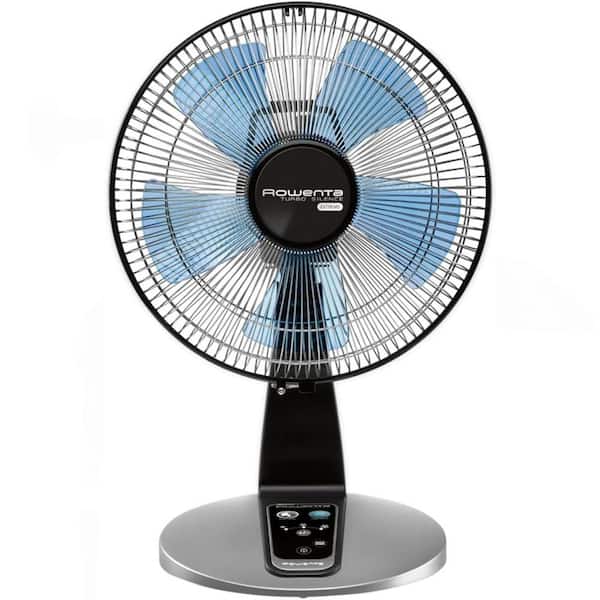 Adrinfly 18 Inch 5 Speeds Turbo Silence Table Fan with Remote, Silver/Black