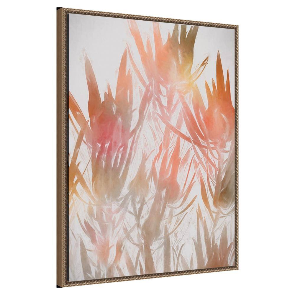Beaded Gold Framed Abstract Botanic Canvas Wall Art 23 x 30