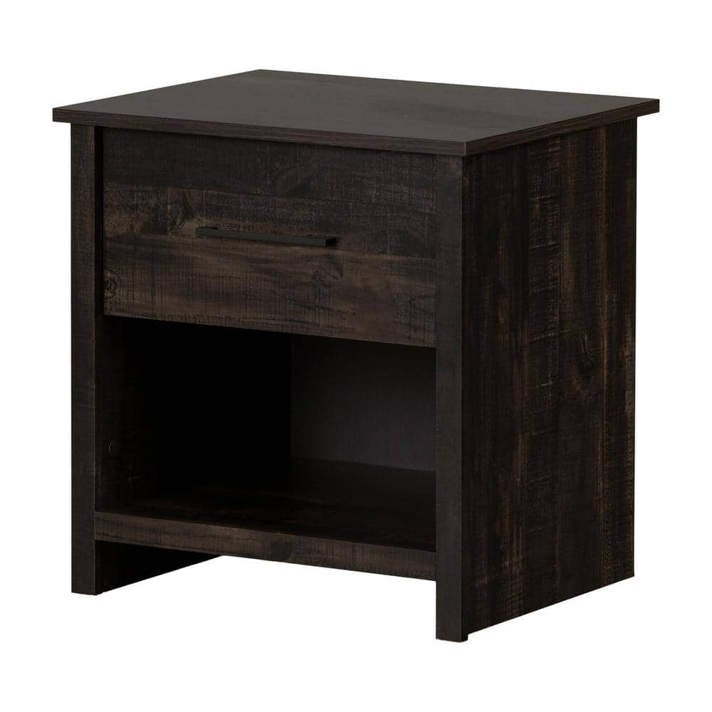 Rubbed Black Farmhouse 1-Drawer Nightstand