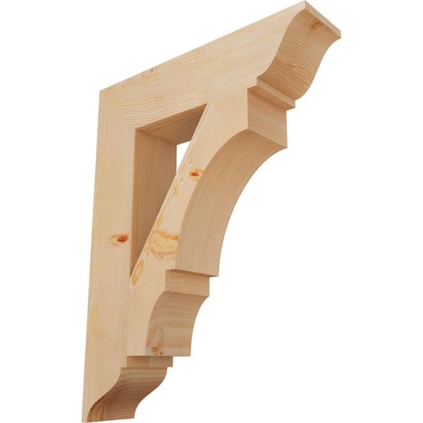 Ekena Millwork 5.5 in. x 34 in. x 26 in. Douglas Fir Balboa Traditional Smooth Bracket