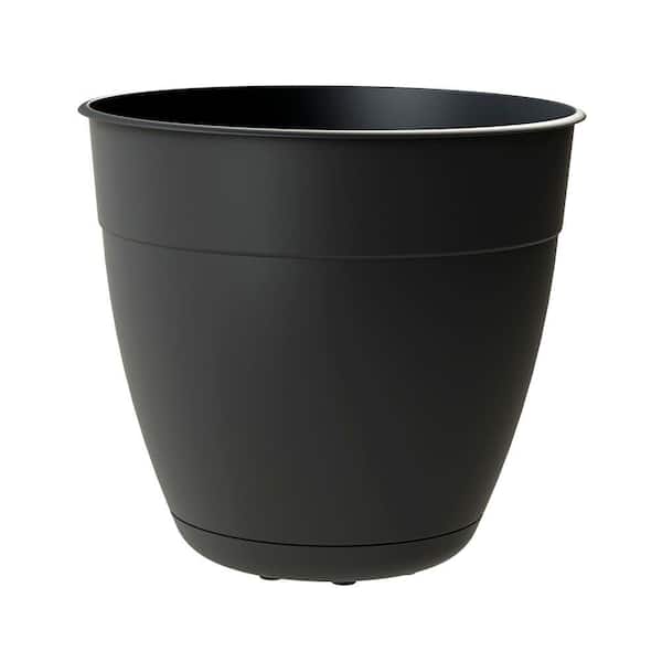 Bloem Dayton 8 in. x 11.5 in. Black Plastic Planter