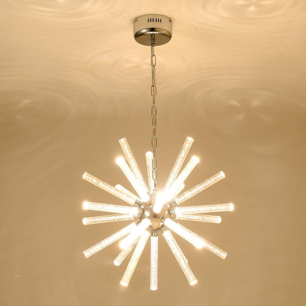 24-Light Nickel Bubble Pillar Integrated LED Chandelier, Adjustable Pendant Lights Living Room Dining Room price history on PriceWatchPro