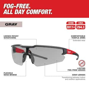 Safety Glasses with Gray Fog-Free Lenses