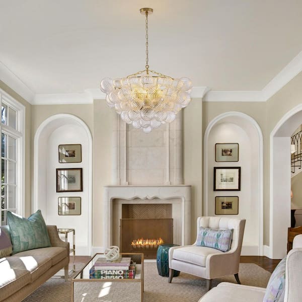 8 light Modern Gold Crystal Chandelier for Kitchen Island with no bulbs included