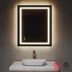30 in. W x 36 in. H Frameless Rectangular Anti-Fog LED Light Wall Bathroom Vanity Mirror Dimmable Bright