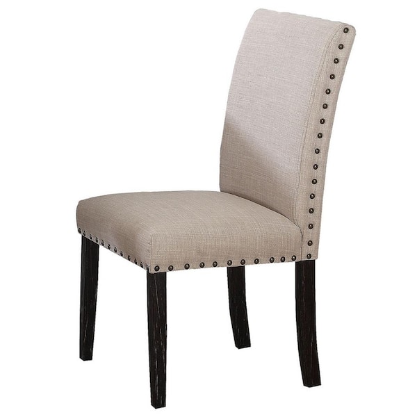 Best Master Furniture Shantanu Beige Linen Parsons Chairs (Set of 2)