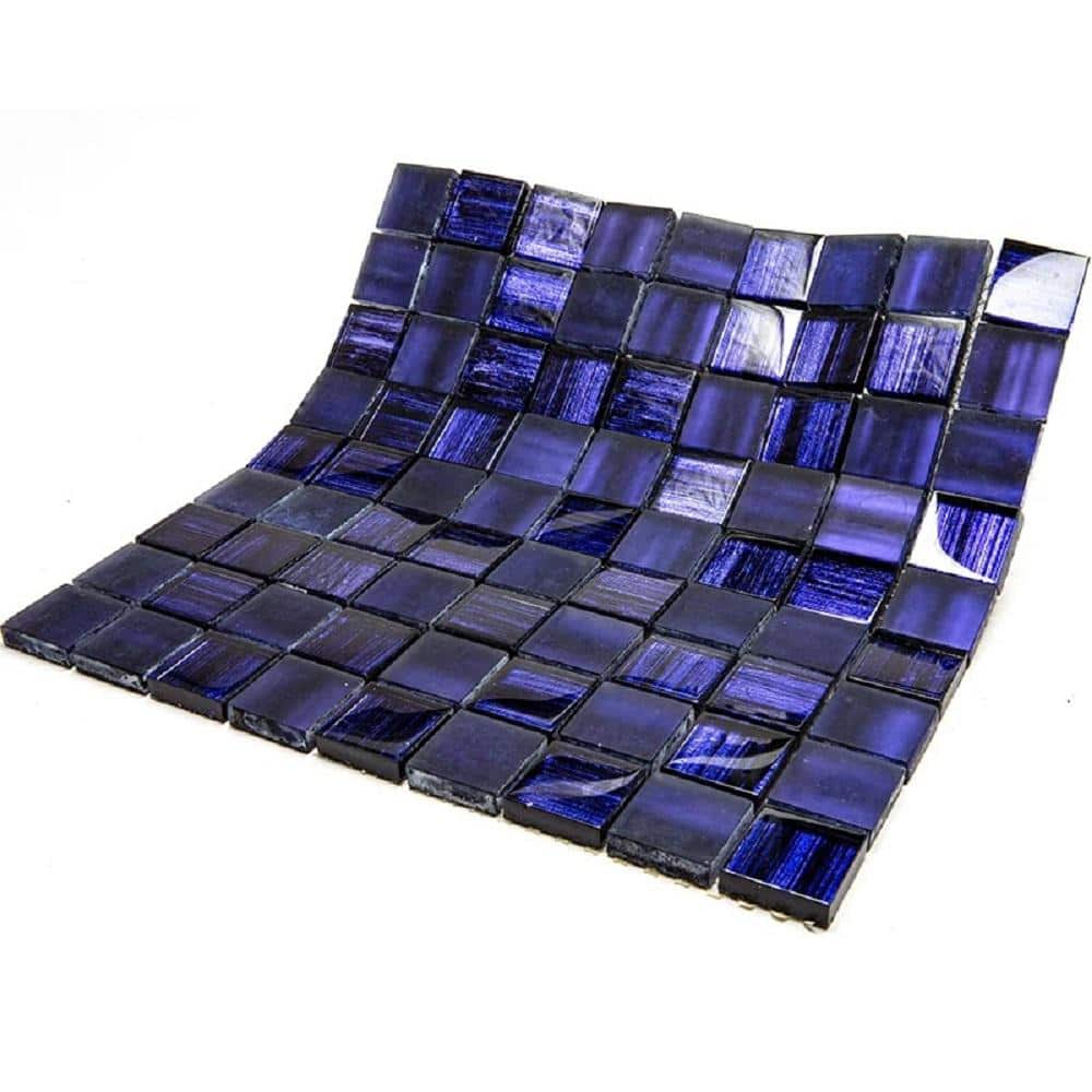 Nirvana 12" x 12" Purple Polished Glass Mosaic Tile