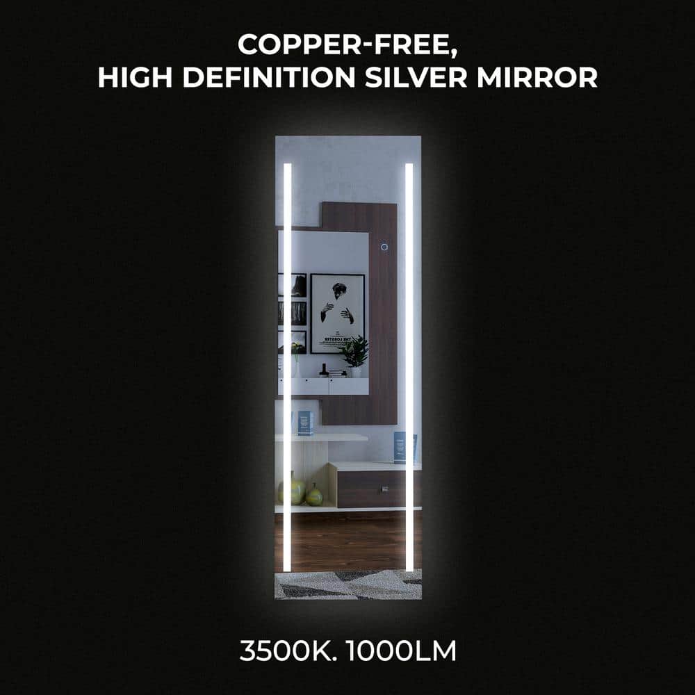 Contemporary Full-Length 59"x19" Frameless LED Vanity Mirror