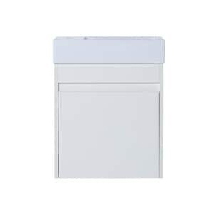 18.1 in. W x 10.2 in. D x 22.8 in. H Float Mounting Bath Vanity in White with White Basin Top