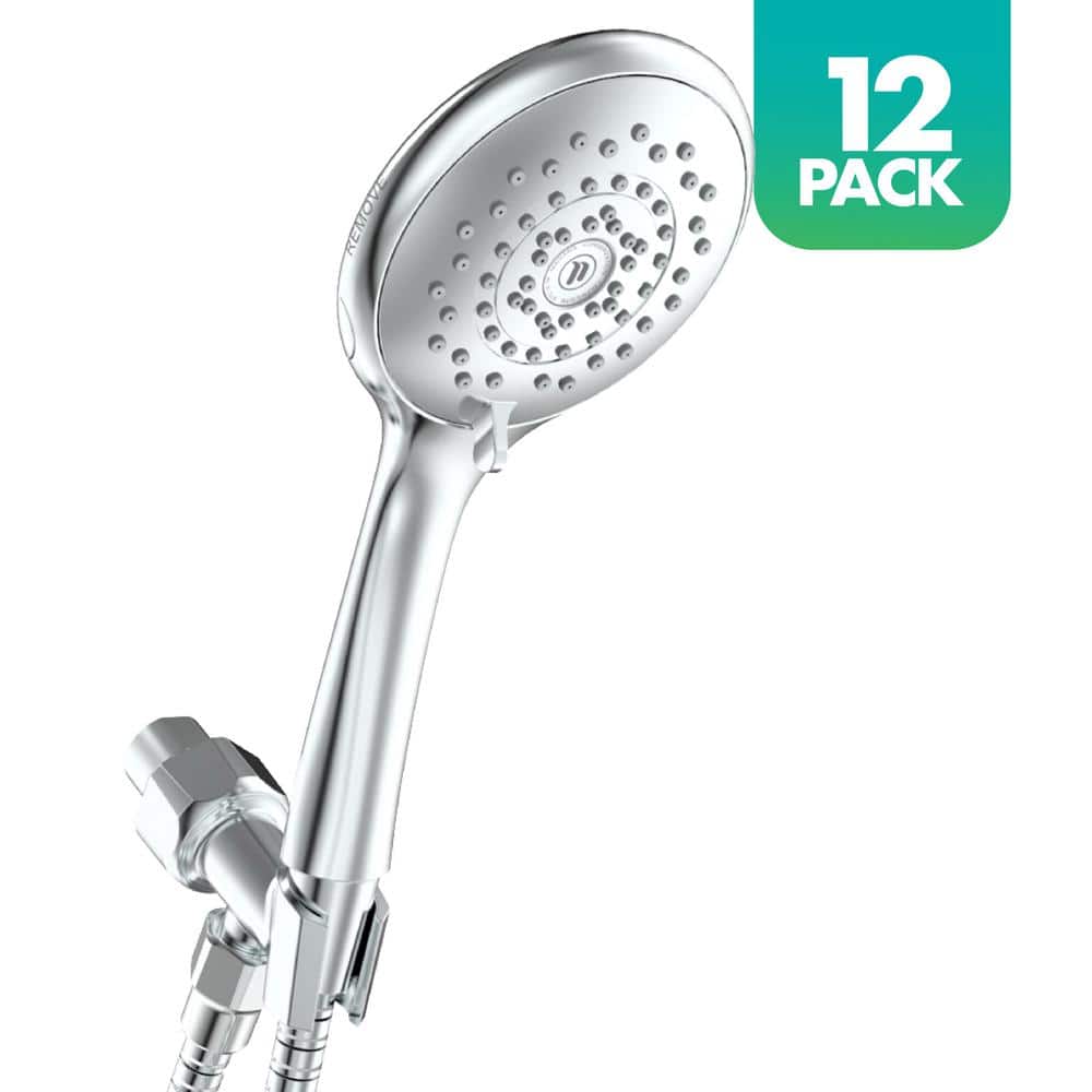 Healthguard 5-Spray with 1.5 GPM 4.3 in. Wall Mount Handheld Shower Head in Chrome with Removable Faceplate, 12-Pack price history on PriceWatchPro