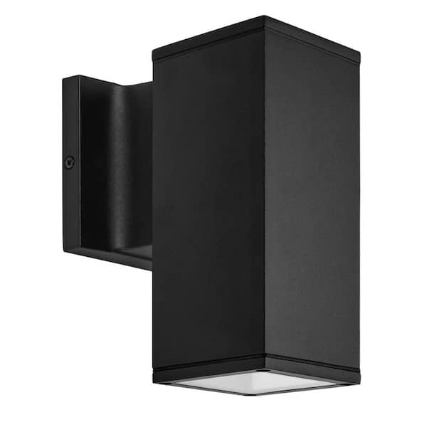 Maxxima LED Black Rectangular Dusk to Dawn Sensor Outdoor Wall Light, Sconce Light, 12-Watt, 1000 Lumens, 3000K Warm White