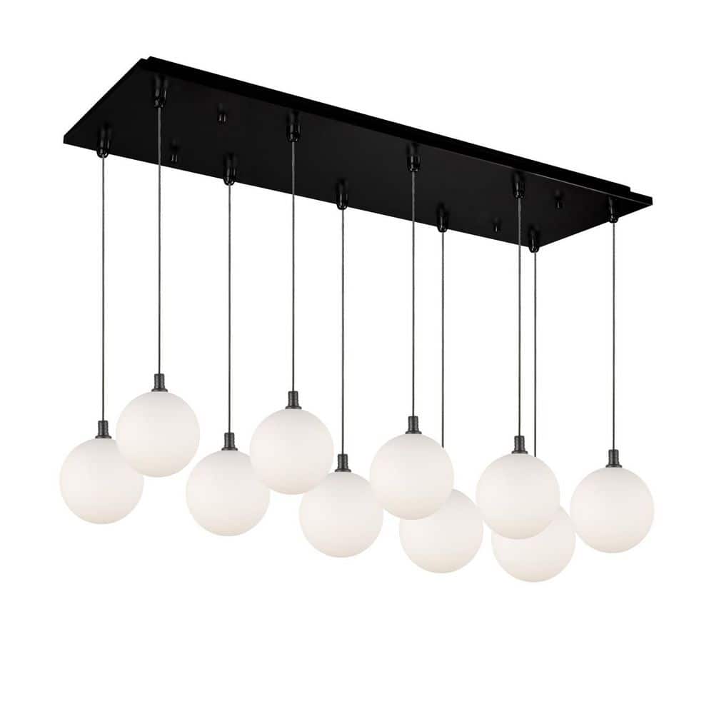 Bolla 29-in Black/Opal Glass 10-Light Multi Pendant price history on PriceWatchPro