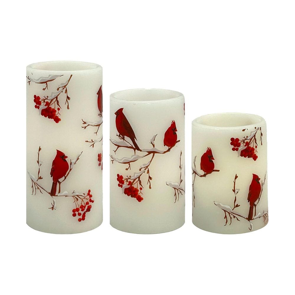 6 in. Battery Operated Wax Candles with Cardinal Design-Set of 3 price history on PriceWatchPro