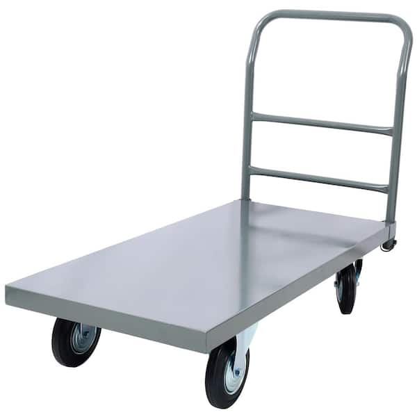 Tidoin 24 in. x 48 in. 2000 lbs. Capacity Dark Gray Heavy Duty Platform Truck Industrial Flat Dolly Cart with Wheels