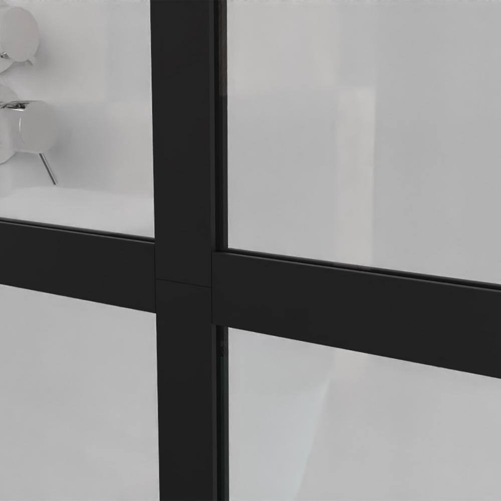 34" x 72" Black Framed Clear Glass Shower Door