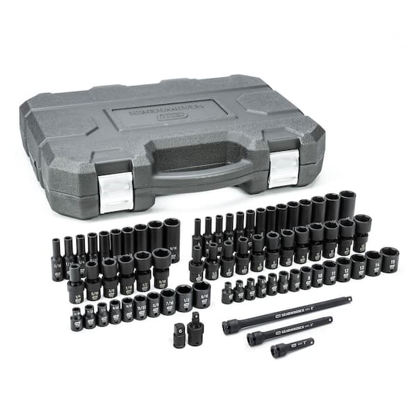 GEARWRENCH 1/4 in. Drive 6-Point SAE/Metric Standard & Deep Universal Impact Socket Set (71-Piece)
