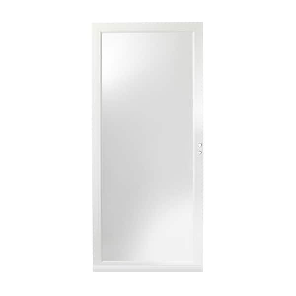 Andersen 4000 Series 36 in. x 80 in. White Right-Hand Full View Aluminum Storm Door - Laminated Safety Glass