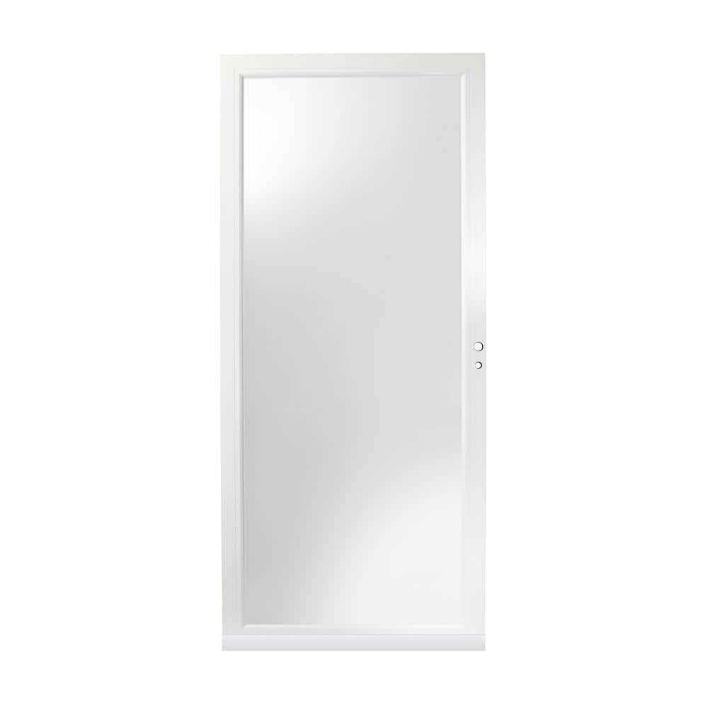 Andersen 4000 Series 32 in. x 80 in. White Right-Hand Full View Aluminum Storm Door Laminated Safety Glass