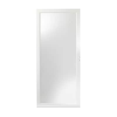 Andersen 4000 Series 32 in. x 80 in. White Right-Hand Full View Aluminum Storm Door Laminated Safety Glass