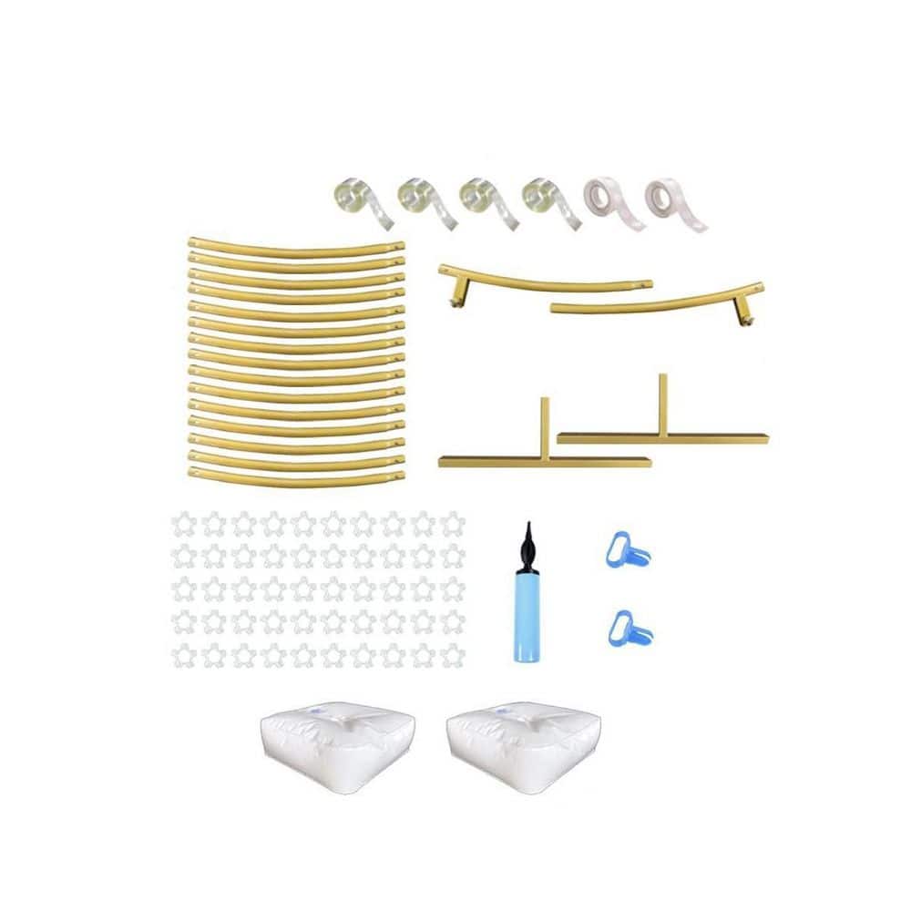 84 in. x 84 in. Gold Metal Arbor, Large Wedding Arch, Garden Trellis with Water Bag for Climbing Plant, Round Frame price history on PriceWatchPro