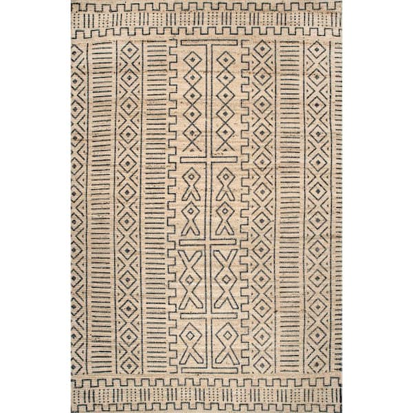 *DISCONTINUED* Micaela Tribal Braided Jute Area Rug Gray 5 ft. x 8 ft. Area Rug