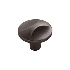 Crest Collection Knob 1-1/4 in. Diameter Black Nickel Vibed Finish Modern Zinc Knob (10-Pack)