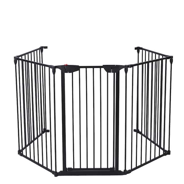 Winado Black Steel and Plastic 5-Panels Fireplace Screen