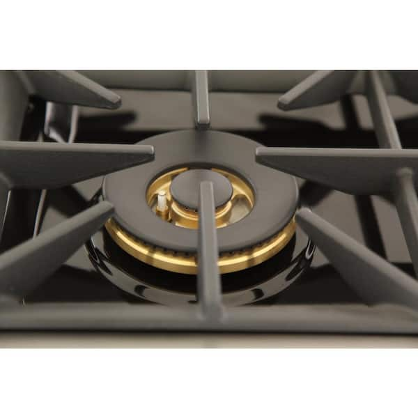 Kucht Professional 48 in. Natural Gas Range Top in Stainless Steel and  Royal Blue Knobs with 7 Burners KFX489T-B - The Home Depot